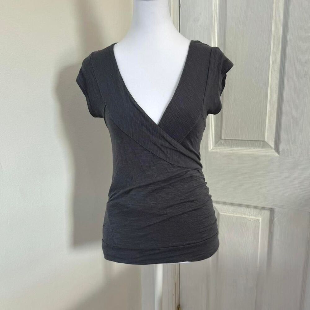 Grey Wrap Top